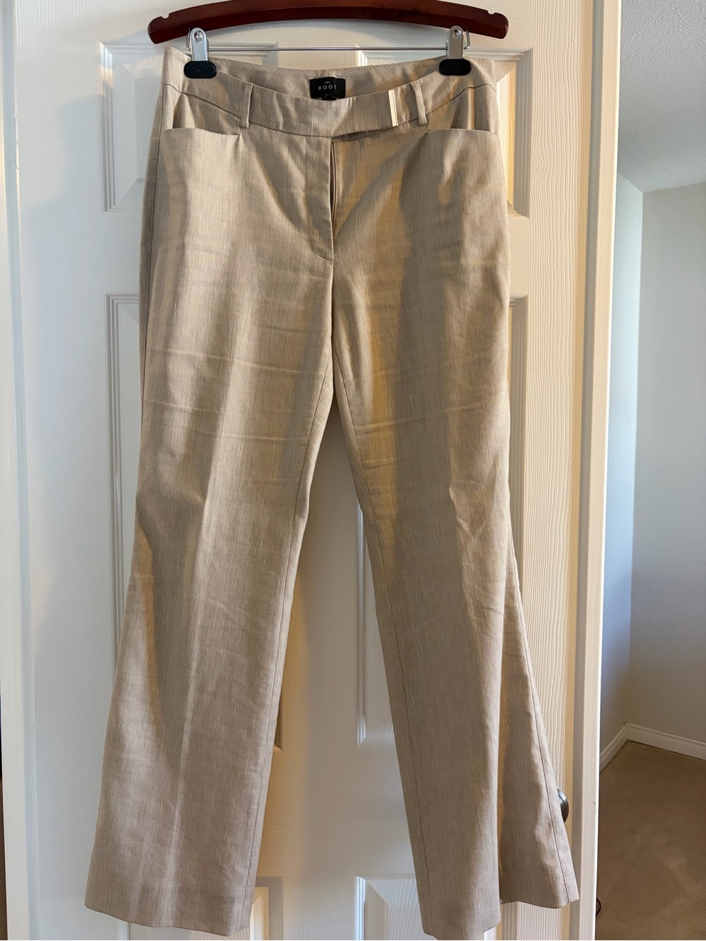 White House Black Market Beige Boot-Cut Dress Pants